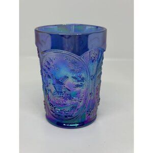 VTG Imperial Glass Carnival Depression Drinking Glass Windmill Scene Tumbler